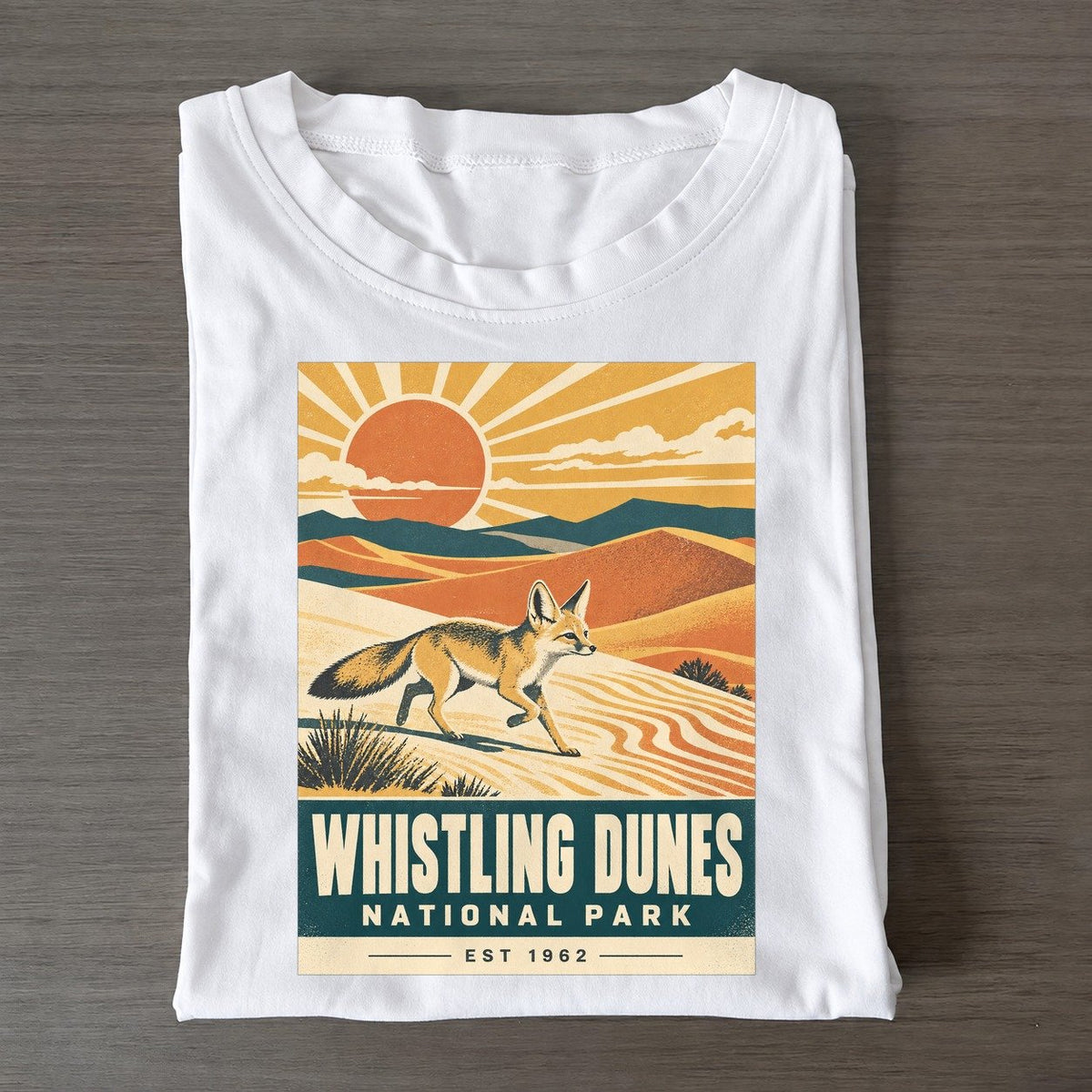 Whistling Dunes Nowhere National Parks Classic T-shirt – White