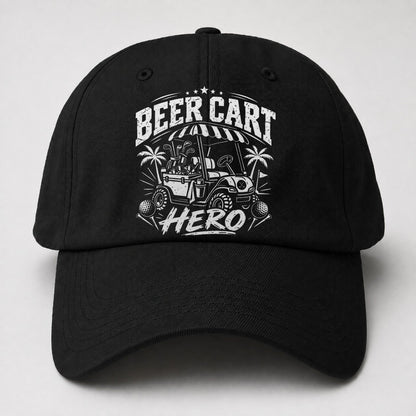Beer Cart Hero Golf Life Baseball Cap – Black
