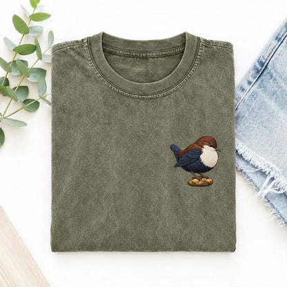 Dipper River Poise Left Chest Vintage T-shirt – Army Green