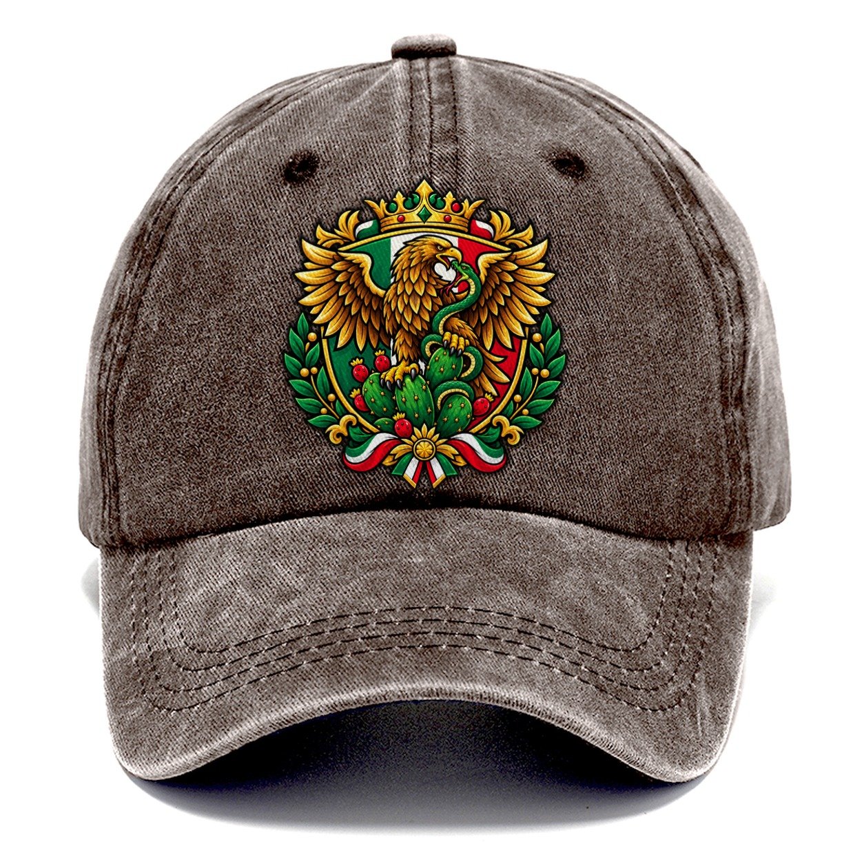 Mexico Heraldic Crest Country Logos Classic Cap – Brown