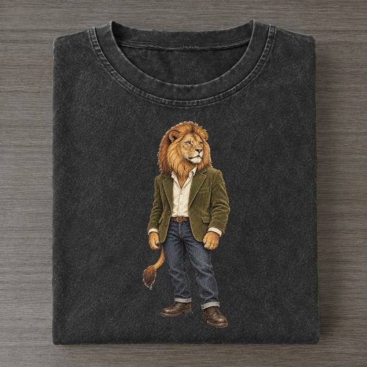 Lion Wardrobe Portrait Wild Wardrobe Portraits Vintage T-shirt – Black