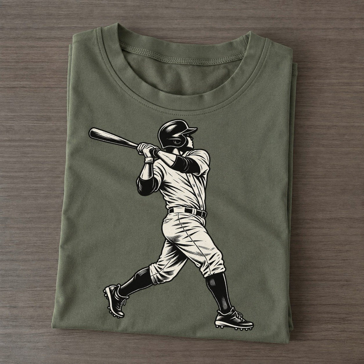 Baseball Batter Follow Through Global Sports Ink Figures Classic T-shirt – Army Green