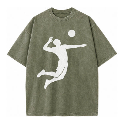 Volleyball Spike Vintage T-shirt – Army Green