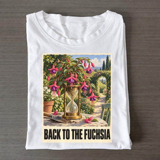 Back To The Fuchsia Painted Pop Culture Pun Classic T-shirt – White