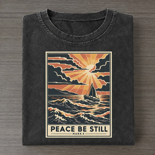 Peace Be Still Given Light Vintage T-shirt – Black