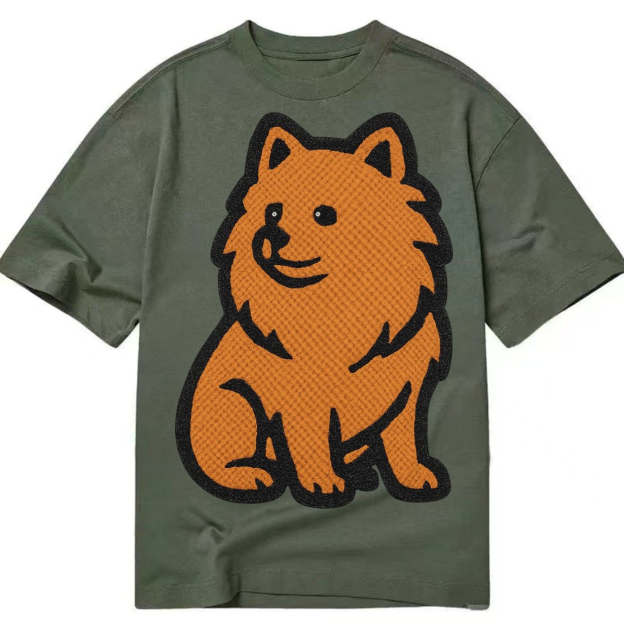 Pomeranian Orange Fluffy Charm Classic T-shirt – Army Green