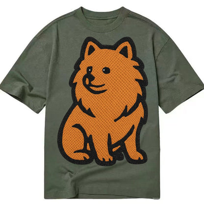 Pomeranian Orange Fluffy Charm Classic T-shirt – Army Green