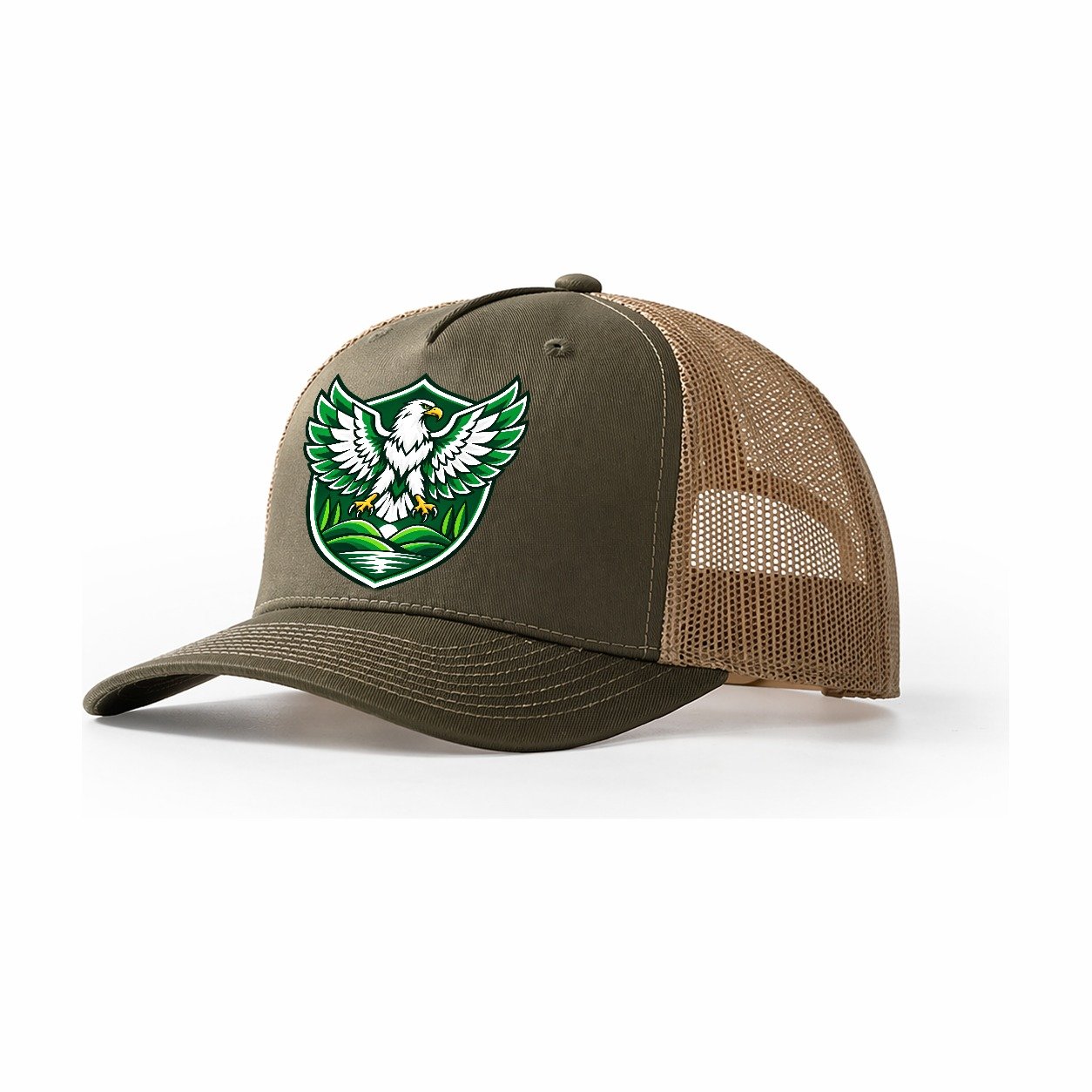 Nigeria Minimal Emblem Country Logos Trucker Hat – Olive Khaki
