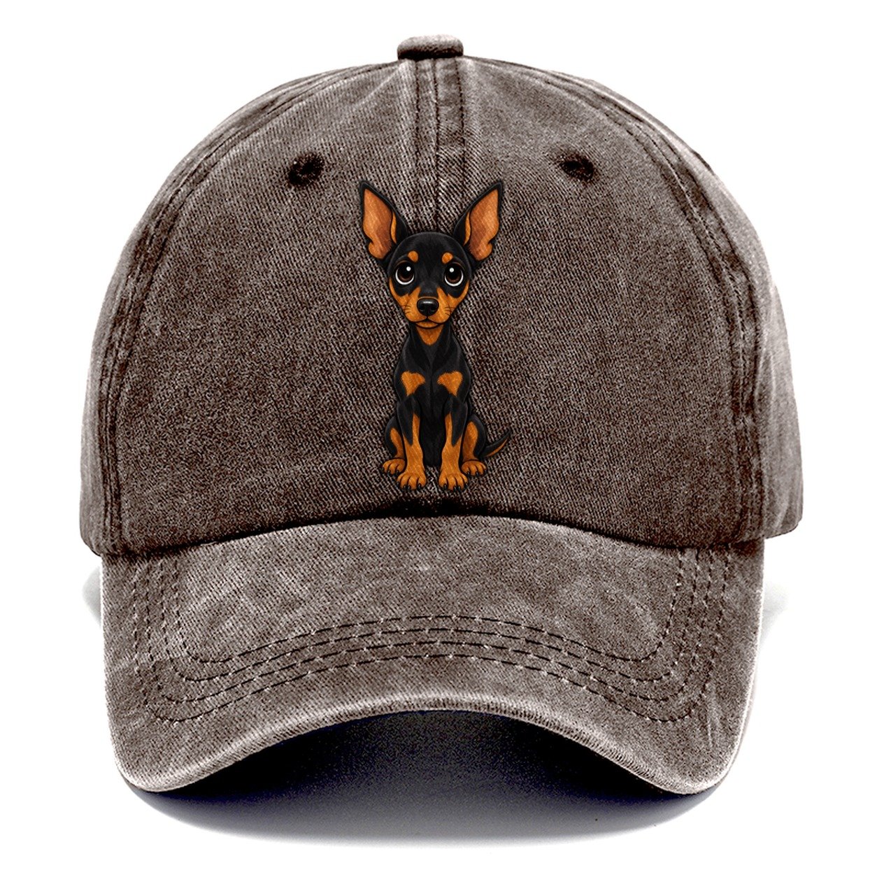 Miniature Pinscher Sitting Sweetheart Classic Cap – Brown