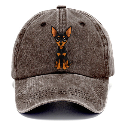 Miniature Pinscher Sitting Sweetheart Classic Cap – Brown