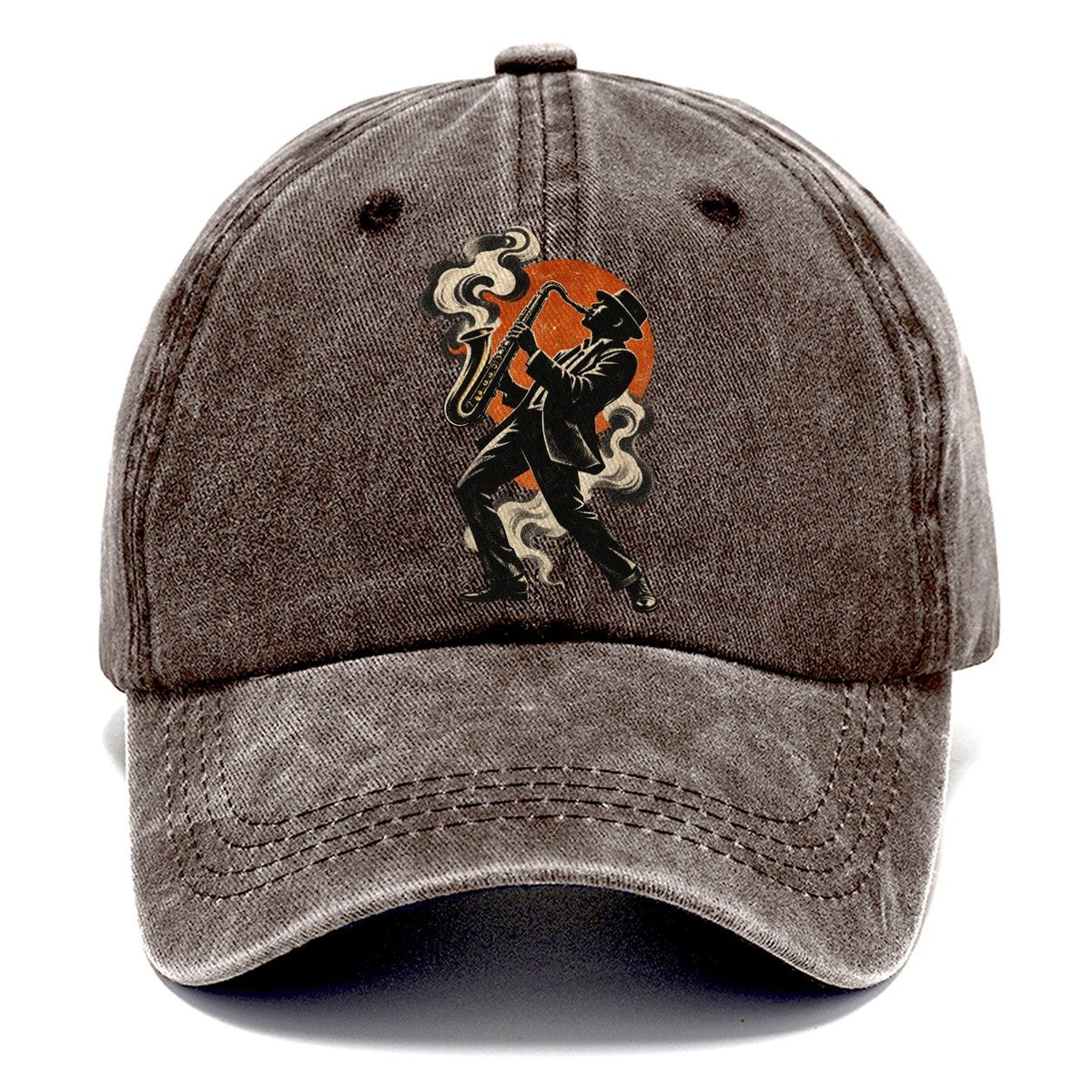 Saxophone Player in Red Moonlight Classic Cap – Brown
