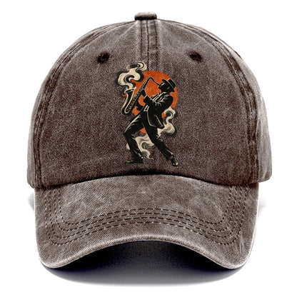 Saxophone Player in Red Moonlight Classic Cap – Brown