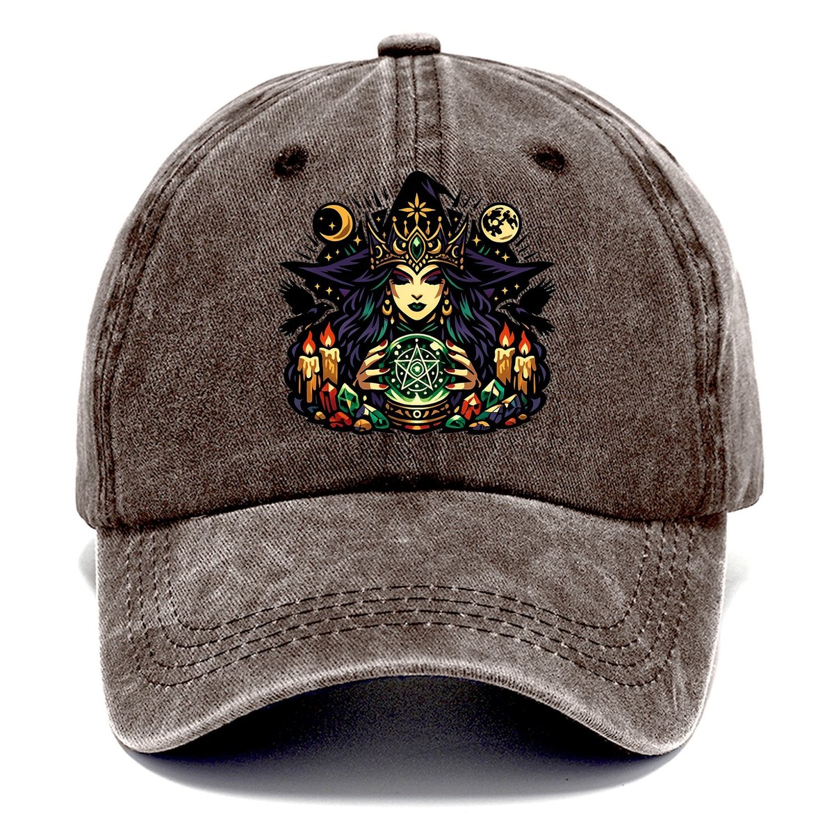 Mystic Witch Priestess Crystal Classic Cap – Brown