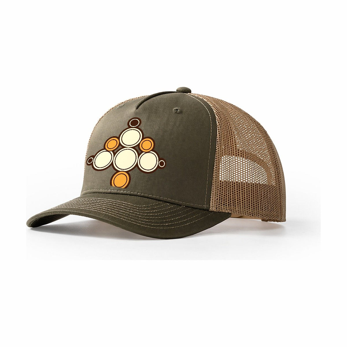 Fermentation Bubble Pattern Homebrewing Trucker Hat – Olive Khaki