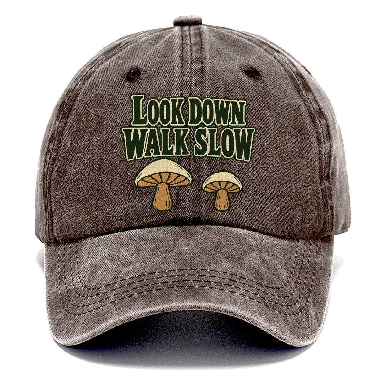 Look Down Walk Slow Foraging And Mycology Classic Cap – Brown