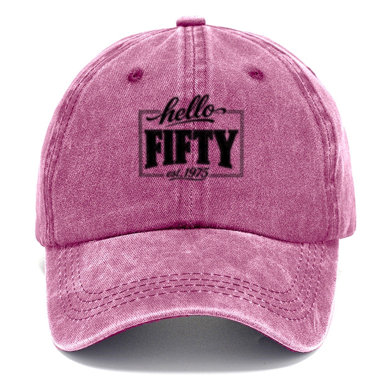 Hello Fifty Est 1975 Classic Cap – Dusty Rose