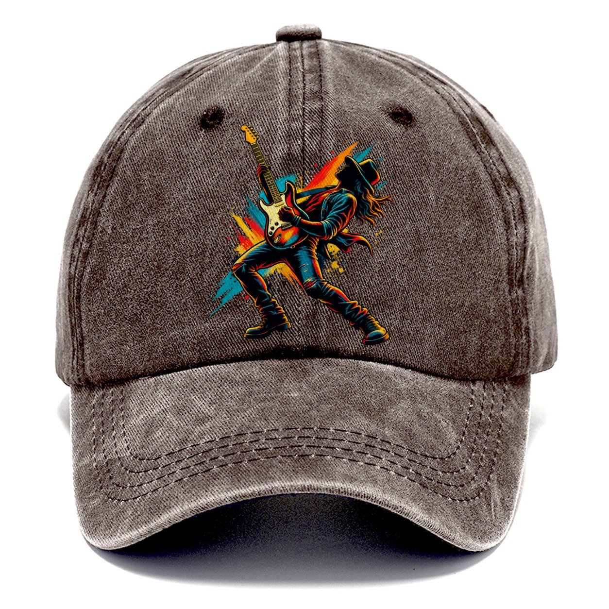 Electric Guitar Icon Music Instruments Classic Cap – Brown