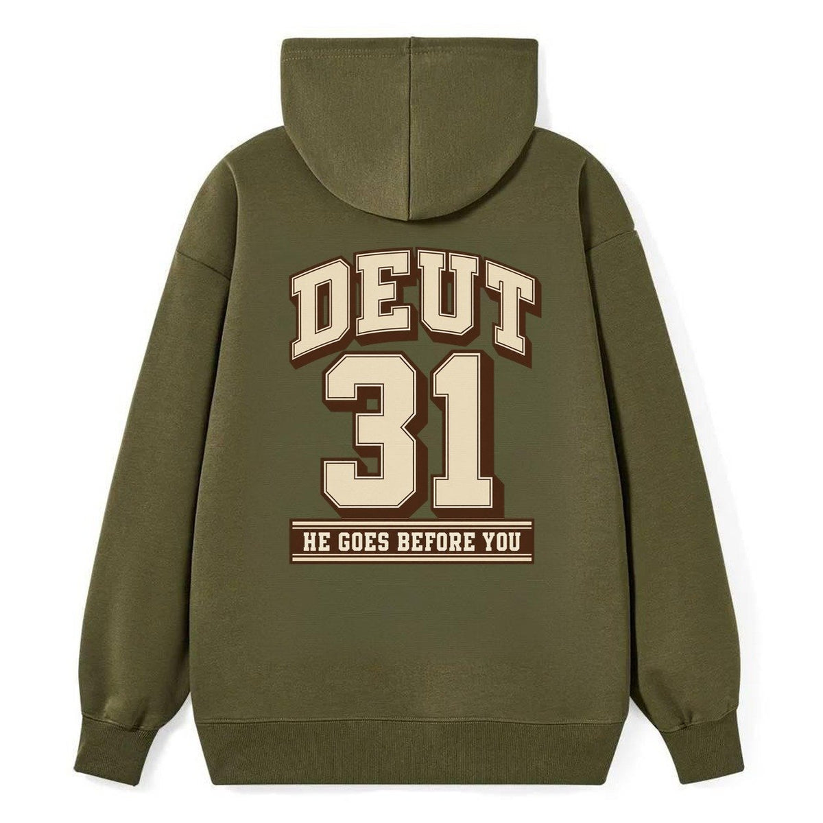 Deuteronomy 31 Varsity Chapel Varsity Classic Pullover Hoodie – Armygreen