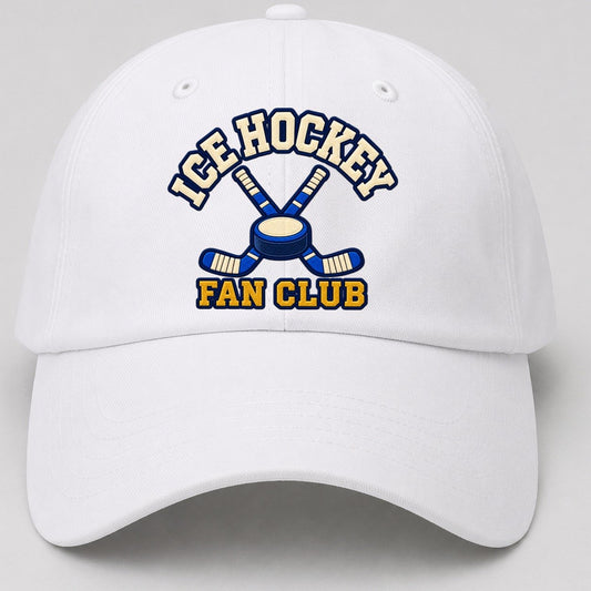 Ice Hockey Fan Club Baseball Cap – White