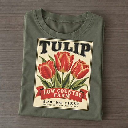 Tulip Orchard Crate Classic T-shirt – Army Green
