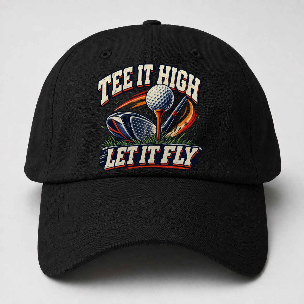 Tee It High Let It Fly Golf Life Baseball Cap – Black