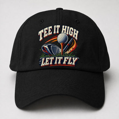 Tee It High Let It Fly Golf Life Baseball Cap – Black