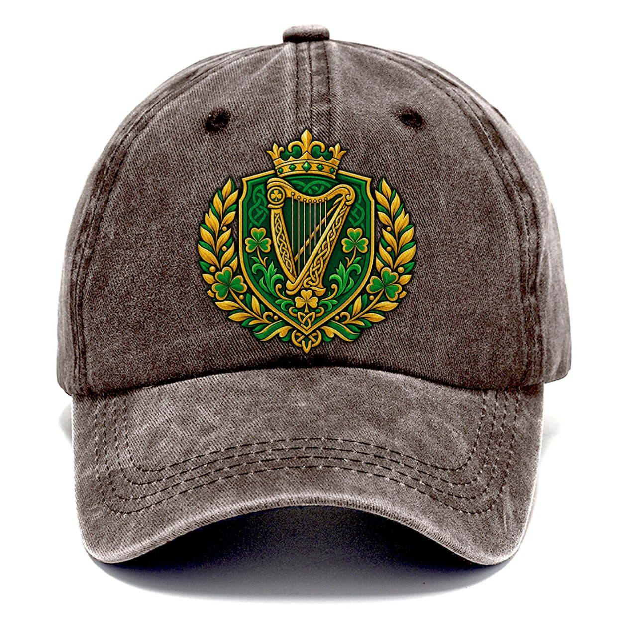 Ireland Heraldic Crest Country Logos Classic Cap – Brown