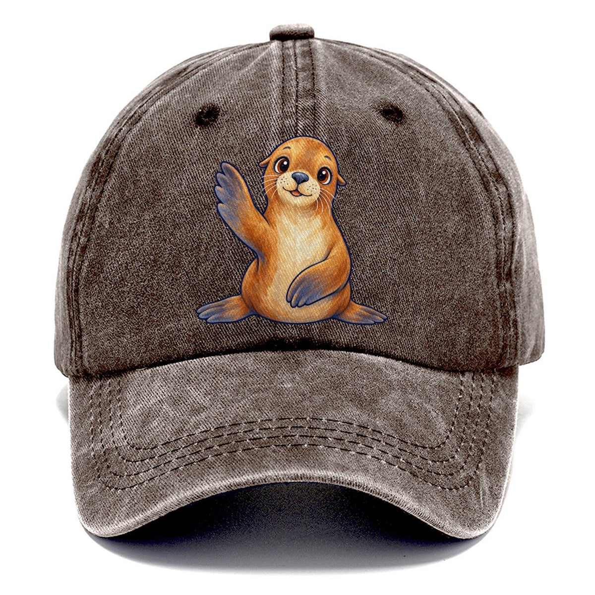 Sea Lion Front Flipper Wave Sea Sprite Classic Cap – Brown