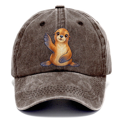 Sea Lion Front Flipper Wave Sea Sprite Classic Cap – Brown