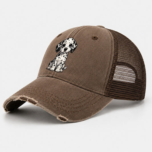 Dalmatian Sitting Sweetheart Washed Trucker Hat – Coffee