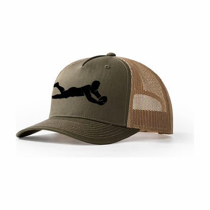 Rugby Player Diving For Try Trucker Hat – Olive-Khaki