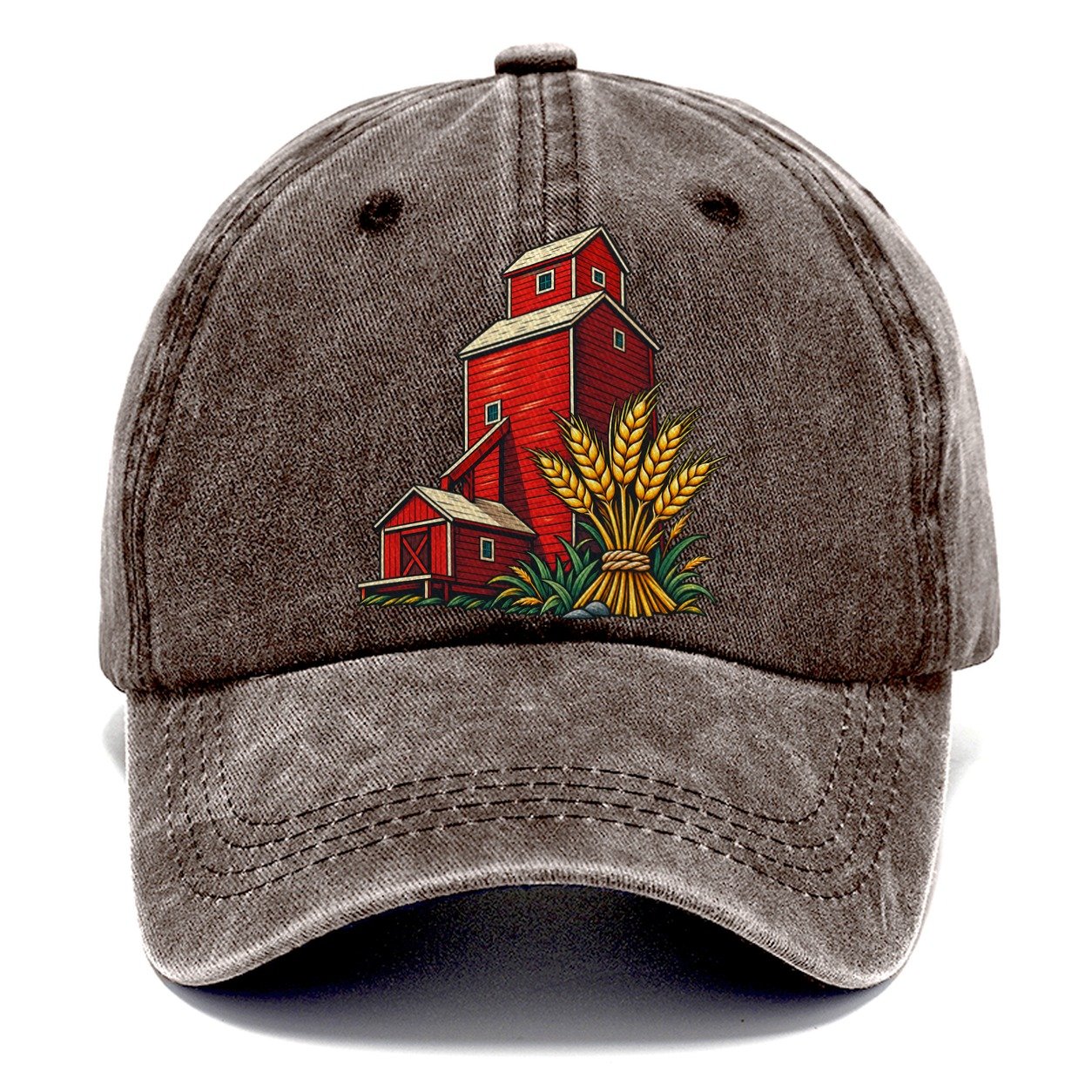 Prairie Grain Elevator And Wheat Sheaf Canada Cultural Icons Classic Cap – Brown