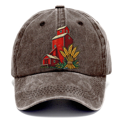 Prairie Grain Elevator And Wheat Sheaf Canada Cultural Icons Classic Cap – Brown