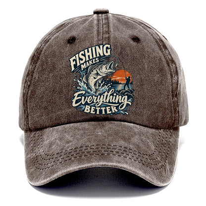 Fishing Makes Everything Better Bass Classic Cap – Brown