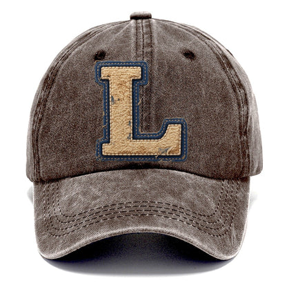 Varsity Chenille L Monogram Classic Cap – Brown