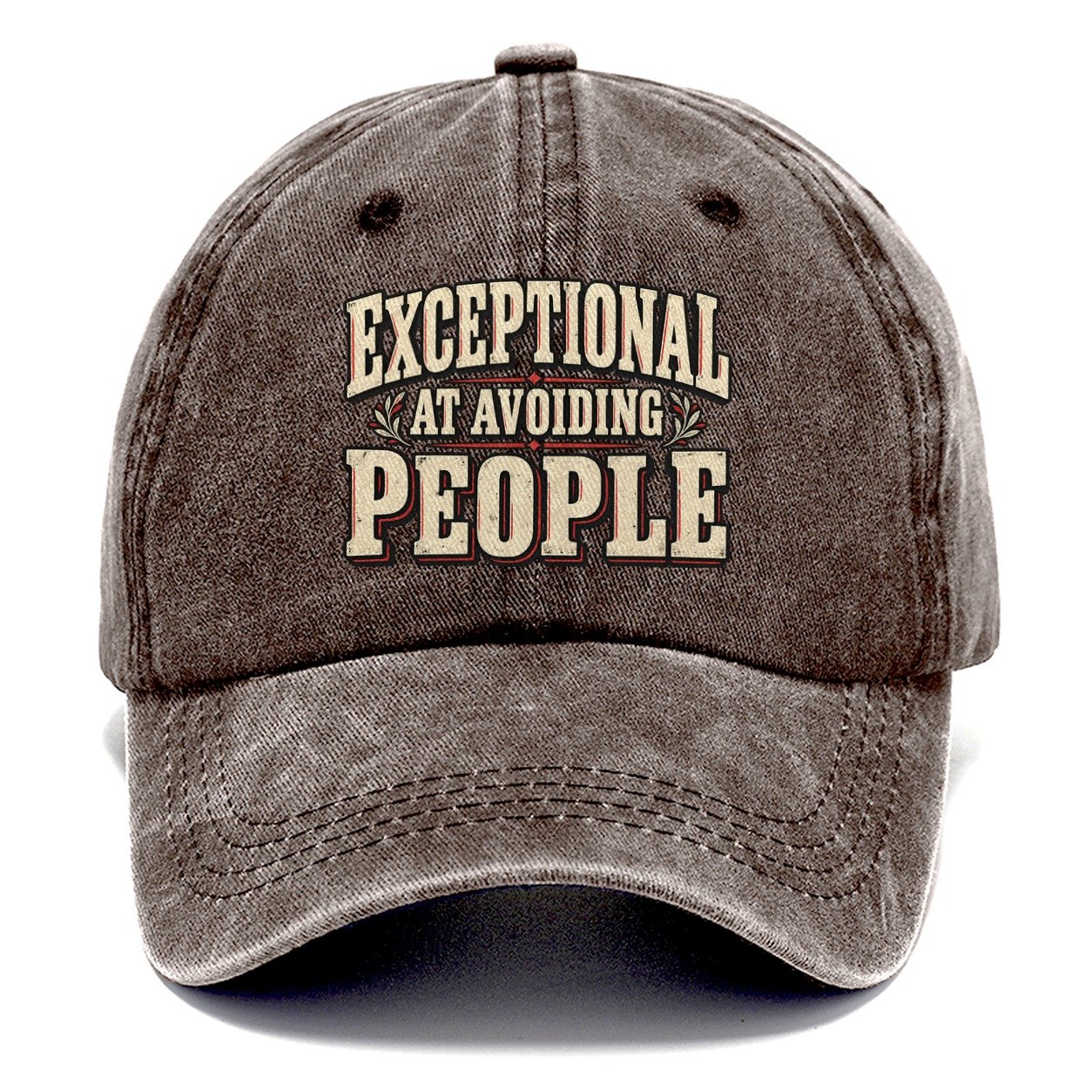 Exceptional At Avoiding People American Wit Classic Cap – Brown