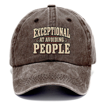 Exceptional At Avoiding People American Wit Classic Cap – Brown