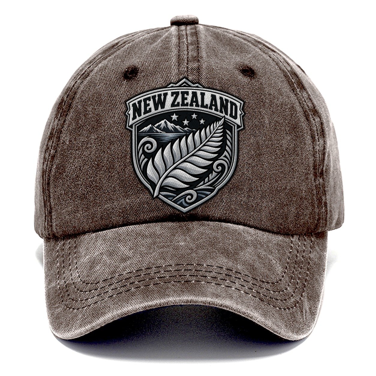 New Zealand Retro Badge Country Logos Classic Cap – Brown