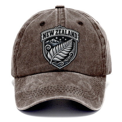 New Zealand Retro Badge Country Logos Classic Cap – Brown