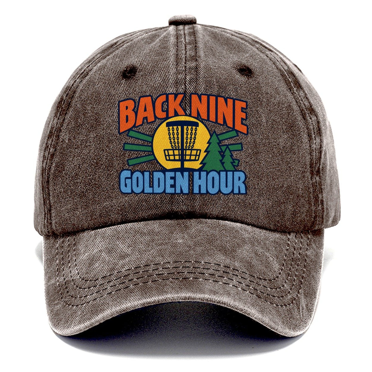 Back Nine Golden Hour Disc Golf Classic Cap – Brown