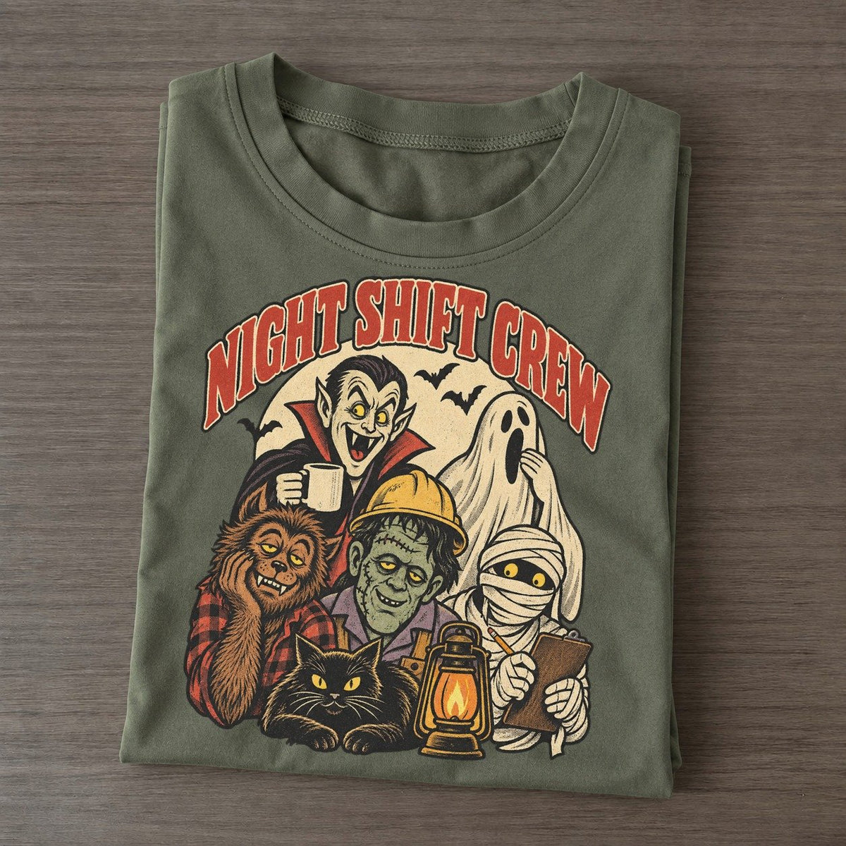 Night Shift Crew Ghoul Mixer Classic T-shirt – Army Green