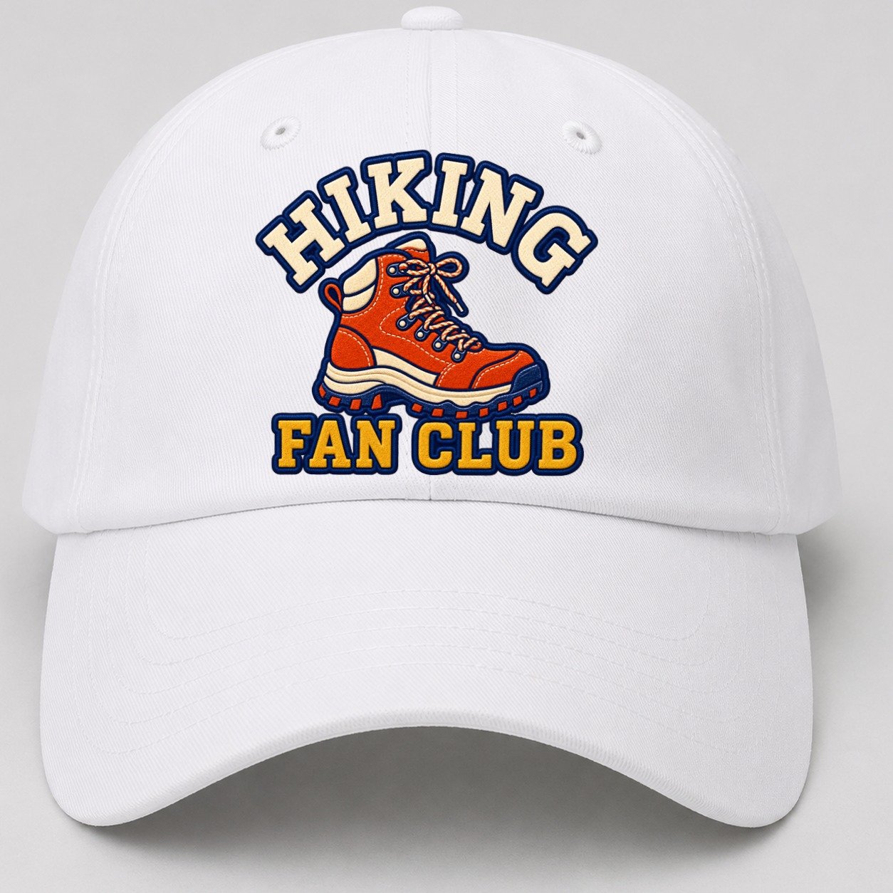 Hiking Fan Club Baseball Cap – White