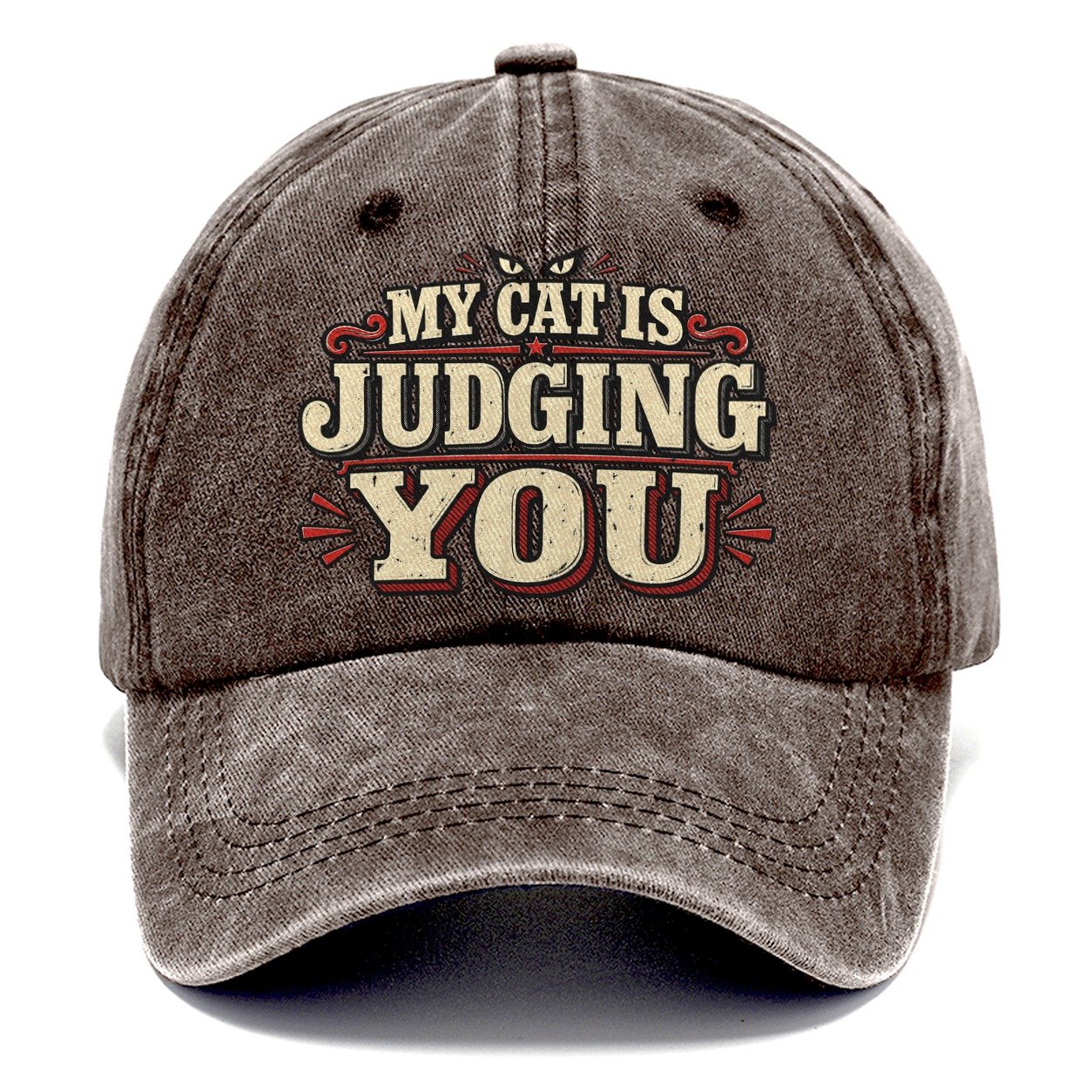 My Cat Is Judging You American Wit Classic Cap – Brown