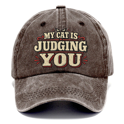 My Cat Is Judging You American Wit Classic Cap – Brown