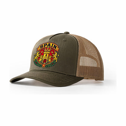 Spain Retro Badge Country Logos Trucker Hat – Olive Khaki