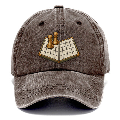Open Folded Board With Two Pawns Board Games Classic Cap – Brown