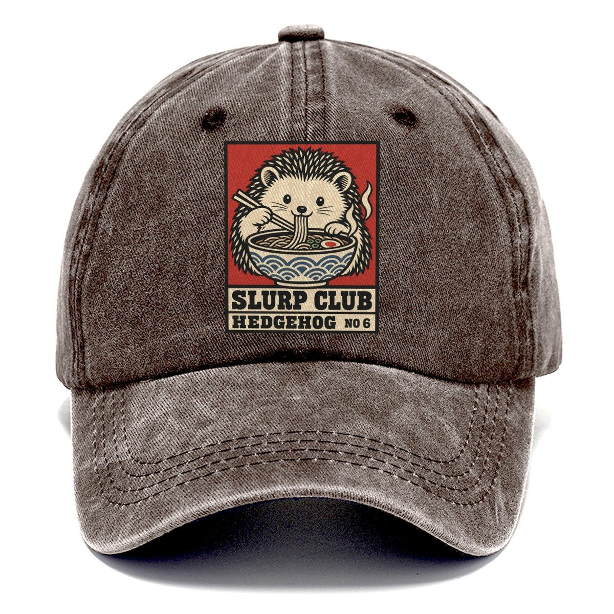 Hedgehog Soba Slurp Club Classic Cap – Brown