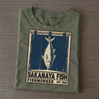 Sakanaya Fish Market Noren Trade Co Classic T-shirt – Army Green