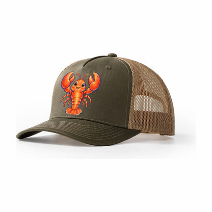 Lobster Front Claw Cheer Sea Sprite Trucker Hat – Olive Khaki