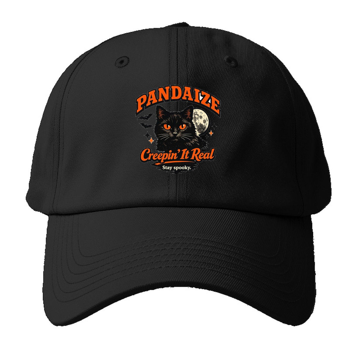 Pandaize Creepin' It Real Black Cat Baseball Cap – Black
